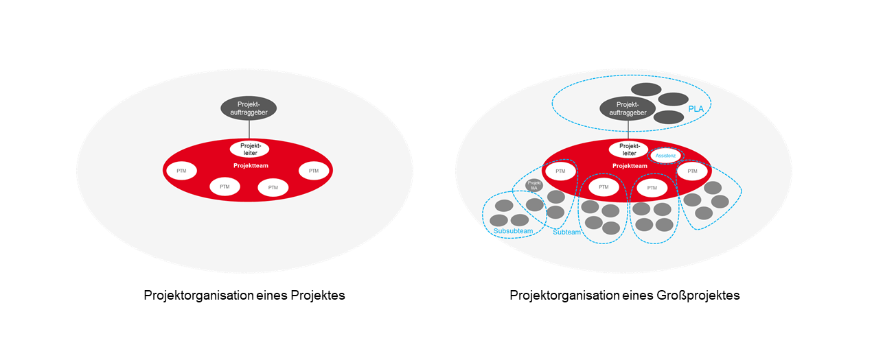 PMCC Großprojekte managen: Projektorganisation Projekte vs. Großprojekte